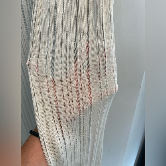 Eileen Fisher, Large, women’s cream color loose knit open front duster cardigan - Picture 4 of 6